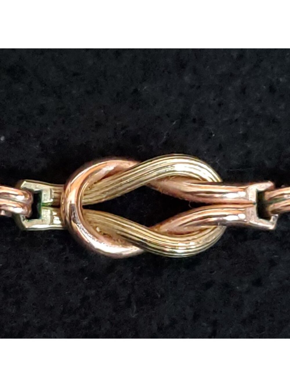 Vintage Love Knot Necklace Choker Rose Yellow Gold Filled 42g 14"